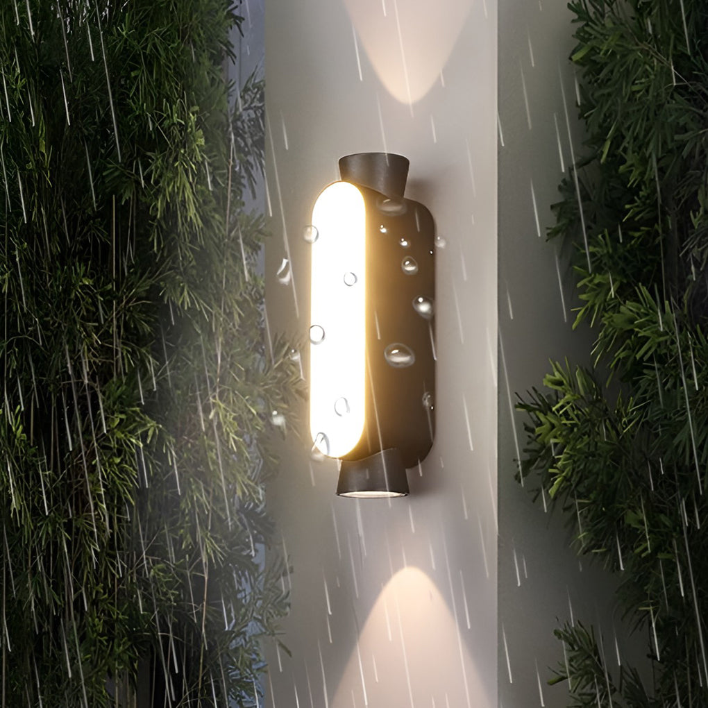 Waterproof LED Up and Down Lights Black Modern Outdoor Wall Sconce Lighting - Lumpaz