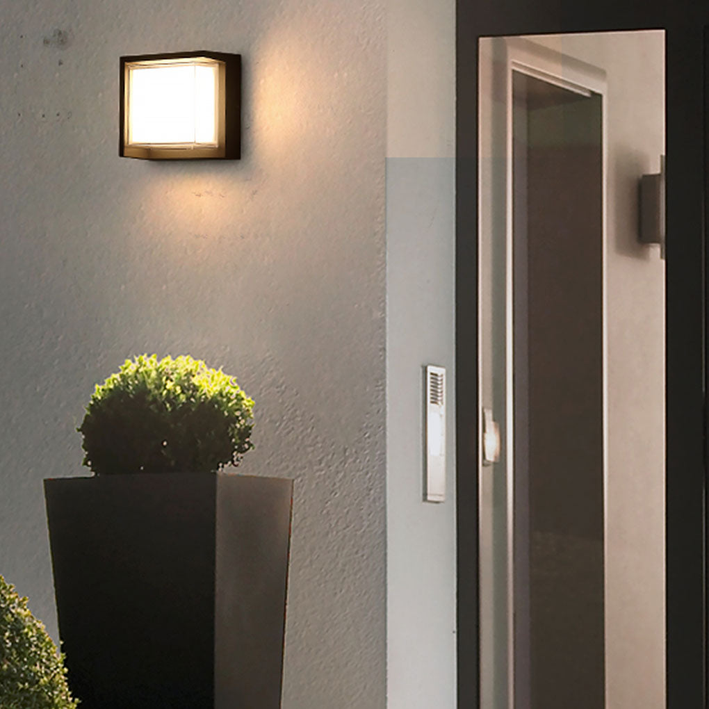 Modern Outdoor Round Square Waterproof Wall Light for Villa Garden Balcony Door Front - Lumpaz