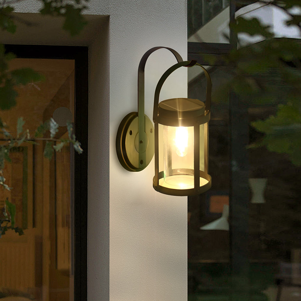 Portable Lantern Shaped LED Waterproof Modern Solar Plug in Wall Sconce Lighting - Lumpaz