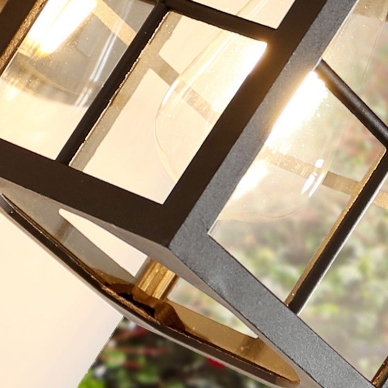 Minimalist Square Glass Lampshade Waterproof Modern Outdoor Lanterns - Lumpaz