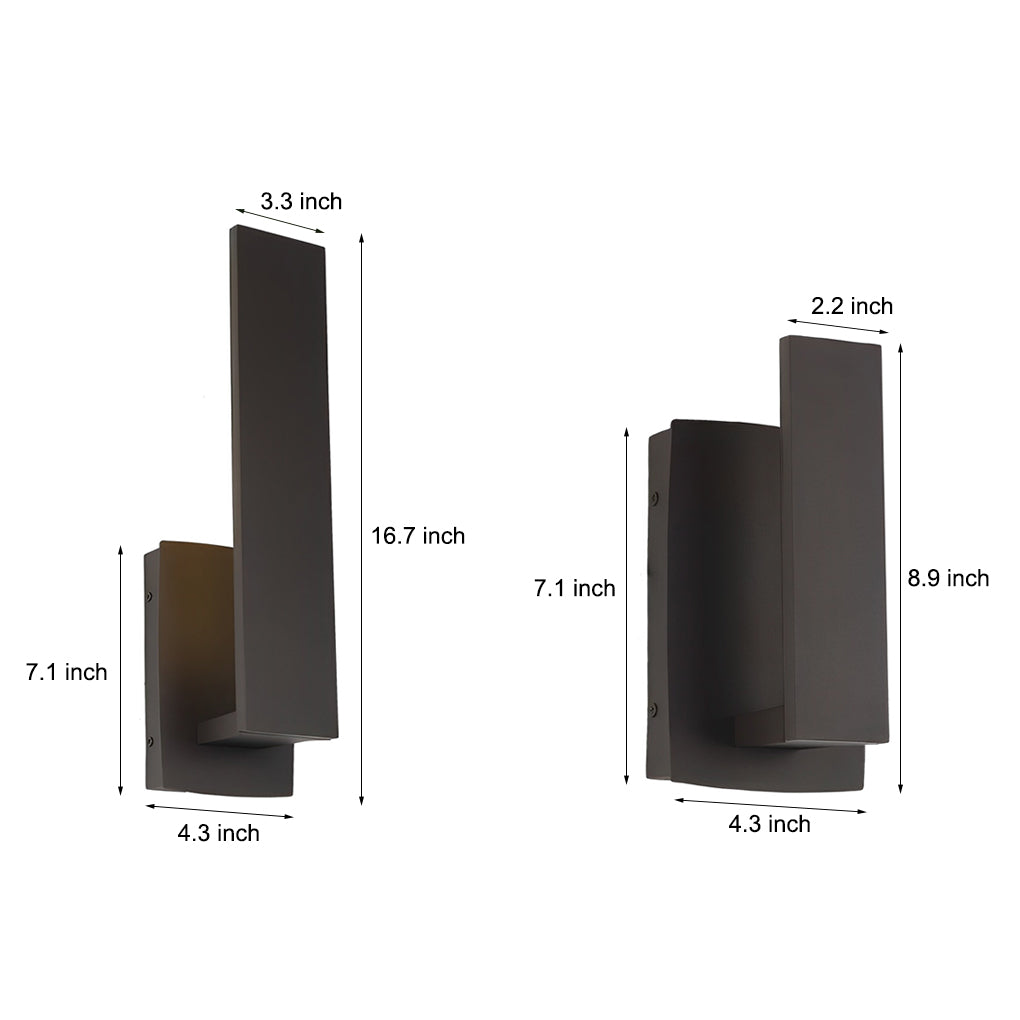 Waterproof Minimalist Aluminum LED Black Modern Outdoor Wall Light - Lumpaz