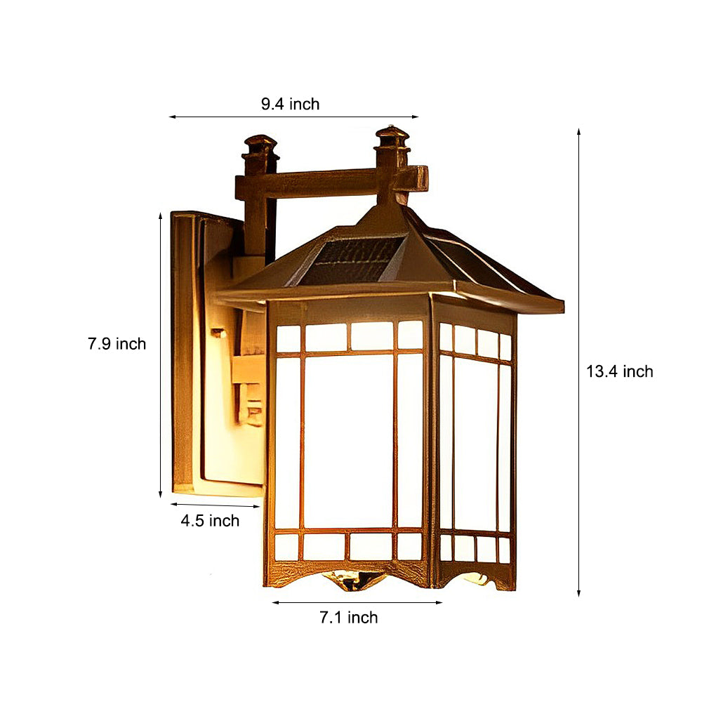 Retro Waterproof LED Vintage Solar Wall Lamp with Remote Wall Sconce Lighting - Lumpaz
