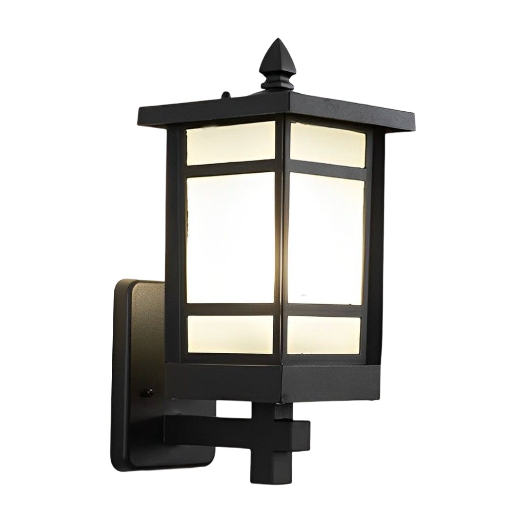 Vintage Waterproof LED Glass Matte Black Retro Wall Lamp Exterior Lights - Lumpaz