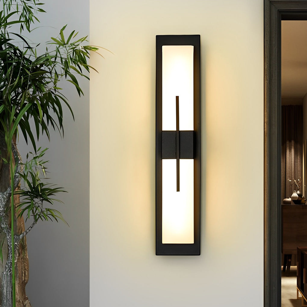 Creative Rectangular LED Waterproof Black Modern Outdoor Wall Lamp - Lumpaz