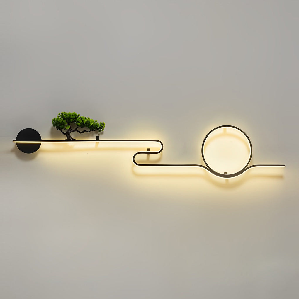 Moon Tree Scenery Waterproof LED Black Retro Outdoor Wall Lights Sconces - Lumpaz