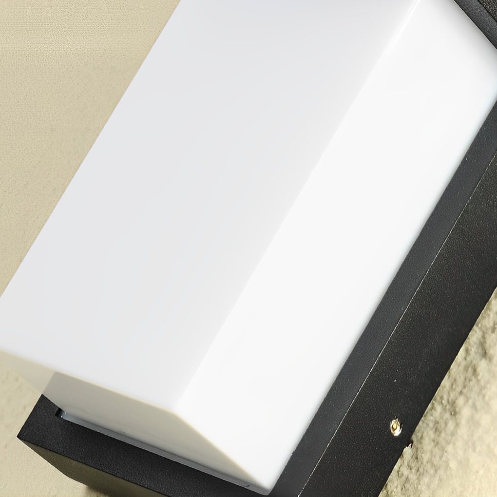 Rectangular Waterproof LED 10W Black Modern Outdoor Wall Light Fixture - Lumpaz