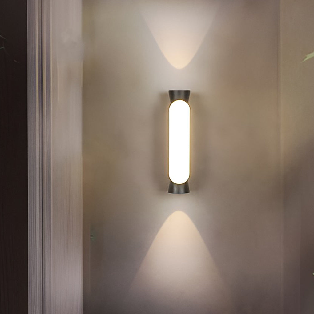 Waterproof LED Up and Down Lights Black Modern Outdoor Wall Sconce Lighting - Lumpaz