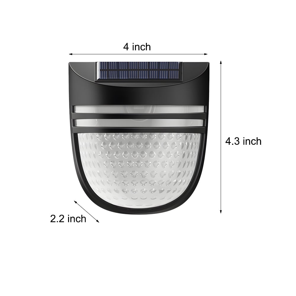 Modern Solar-Powered Black Wall Fence Lights, 4-Pack复制 - Lumpaz