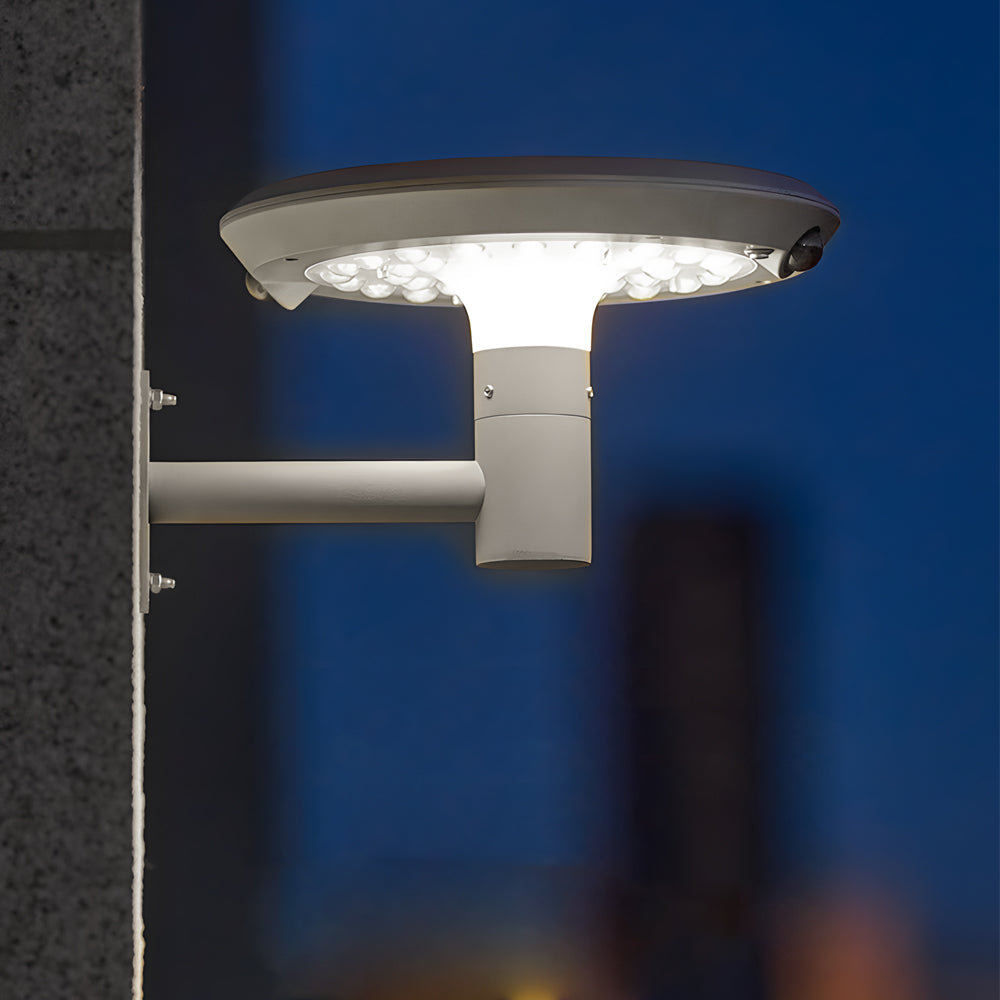 Modern Mushroom LED Solar Wall Light with Dual Motion Sensors - Gray - Lumpaz