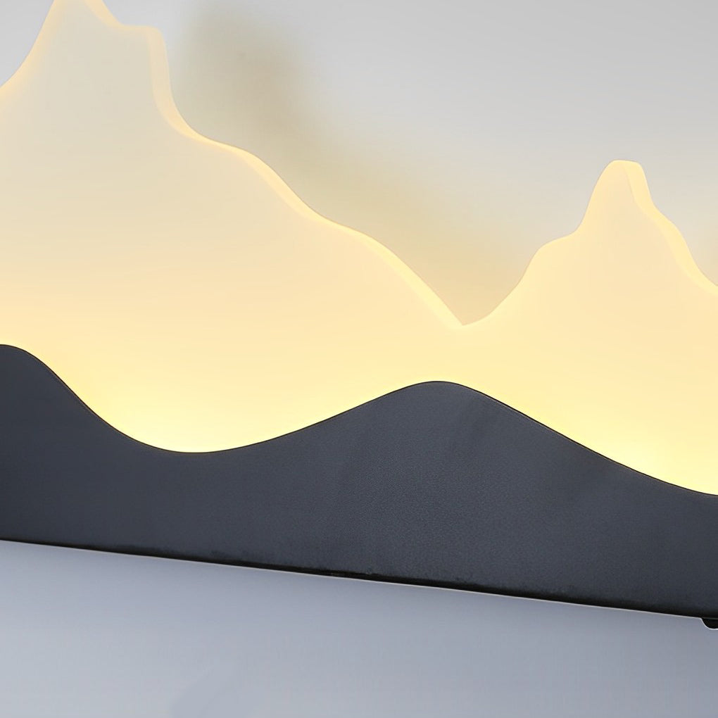 Rectangular Mountain Scenery LED Waterproof Black Outdoor Wall Lamp - Lumpaz