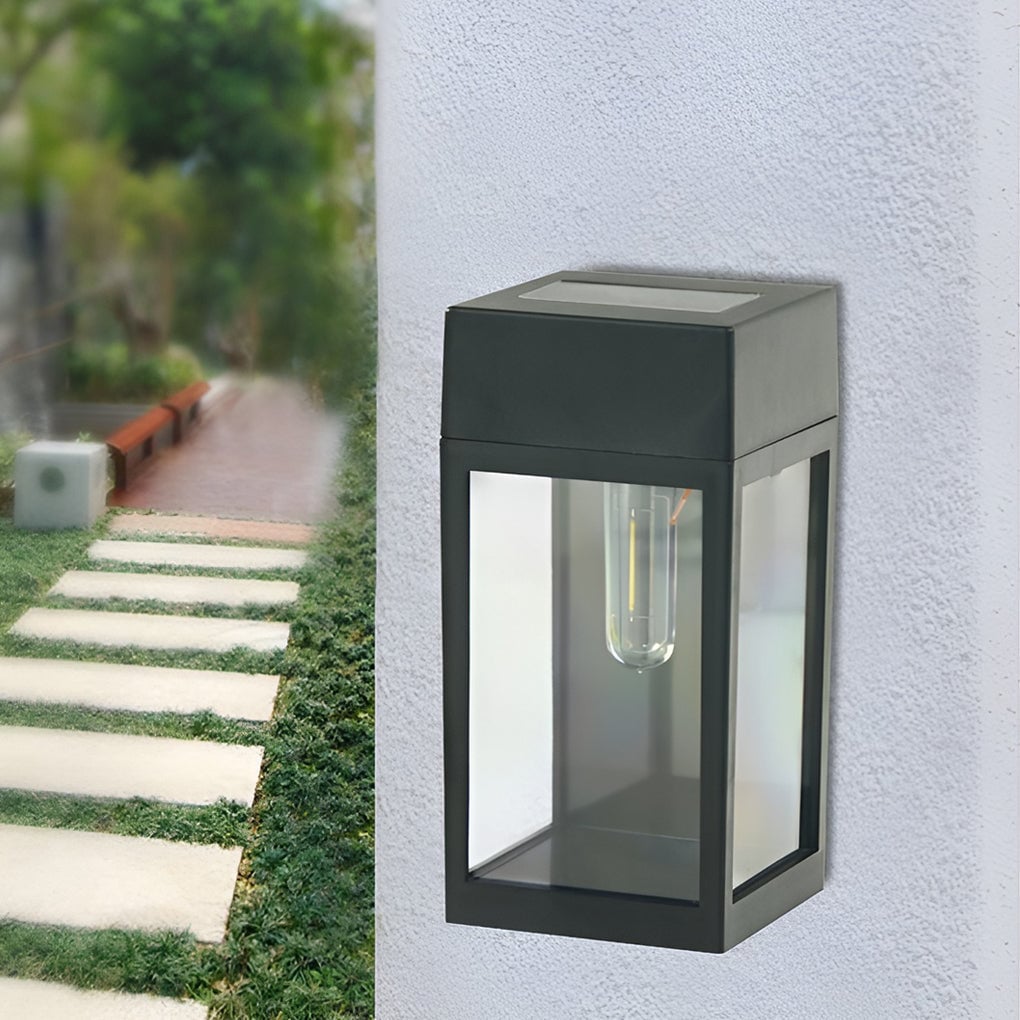 Rectangular Glass LED Waterproof Light-controlled Solar Wall Lamp - Lumpaz