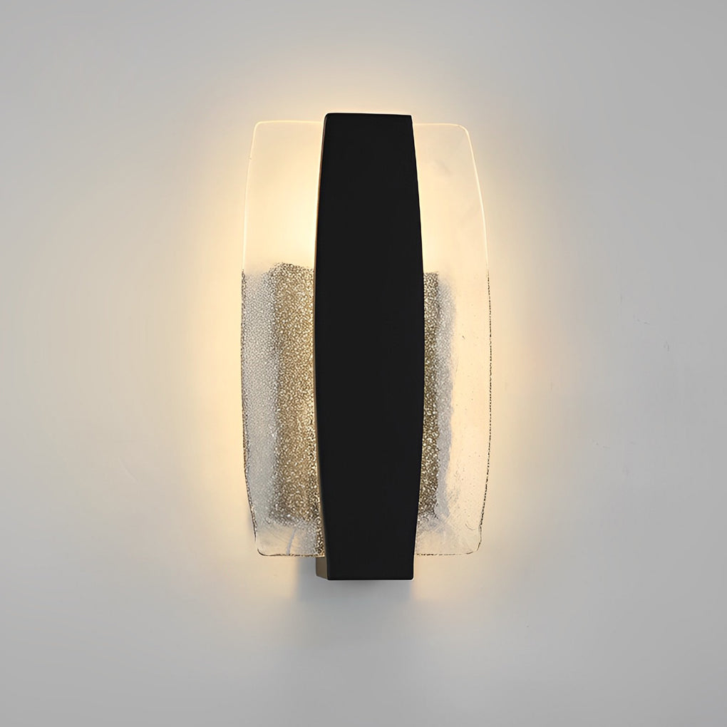 Waterproof LED Handmade Bubbles Glass Black Modern Outdoor Wall Light - Lumpaz