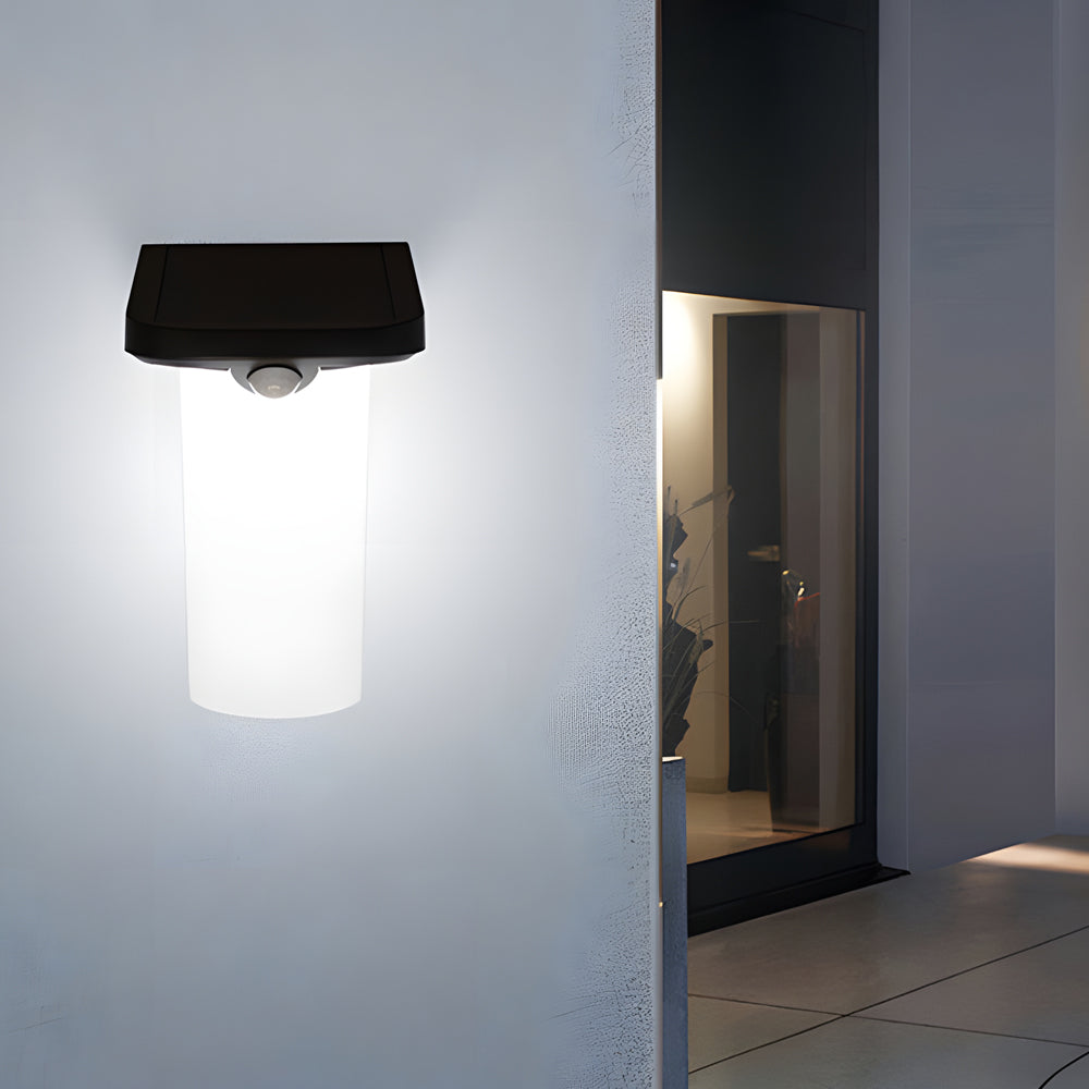 Modern LED Black Outdoor Solar Wall Lights with Motion Sensor - Lumpaz