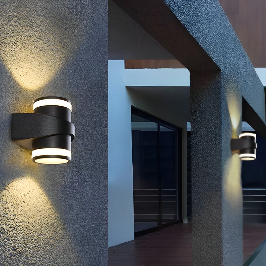 Round Up and Dawn Light LED Waterproof Black Outdoor Wall Washer Lights - Lumpaz
