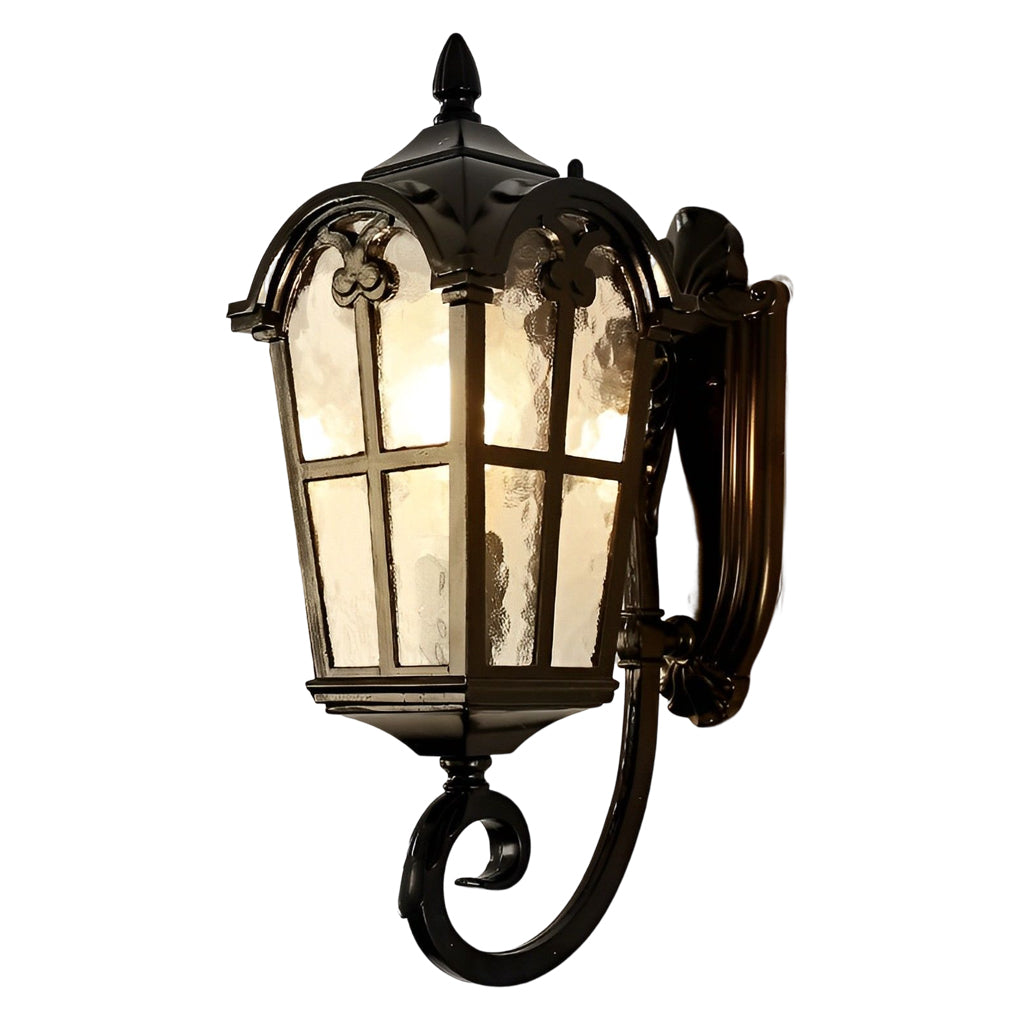 Vintage Glass Waterproof Black European-style Outdoor Wall Lamp Exterior Lights - Lumpaz