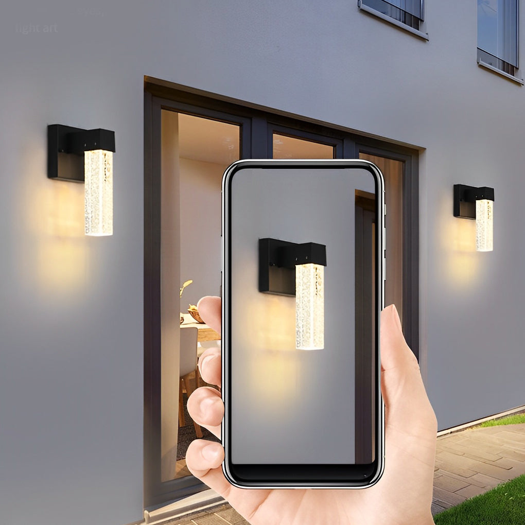 Waterproof LED 10W Crystal Black Modern Outdoor Wall Lamp Exterior Lights - Lumpaz