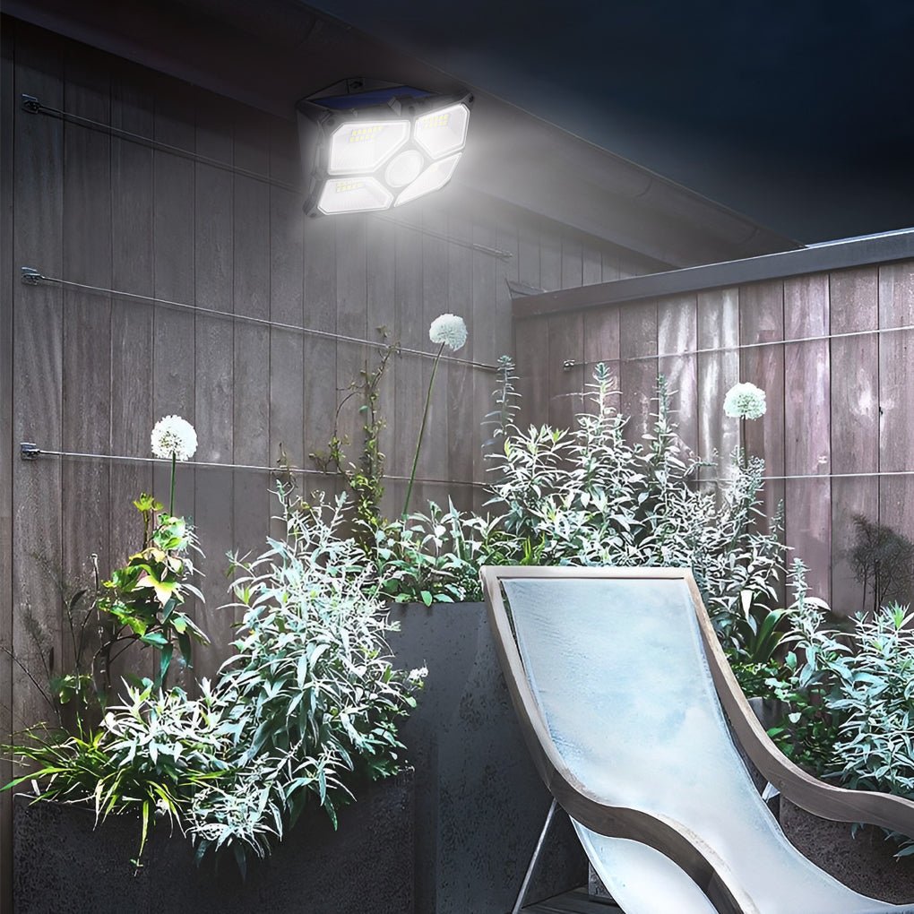 Solar Motion Sensor Outdoor Wall Lamp LED Garden Lights Wall Sconces Waterproof - Lumpaz