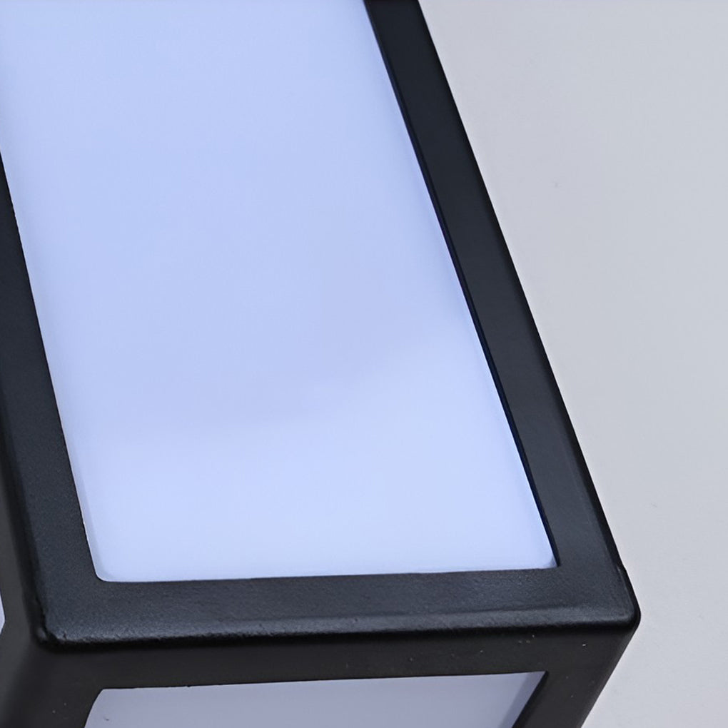 Rectangle LED Waterproof Motion Sensor Black Modern Wall Sconce Lighting - Lumpaz