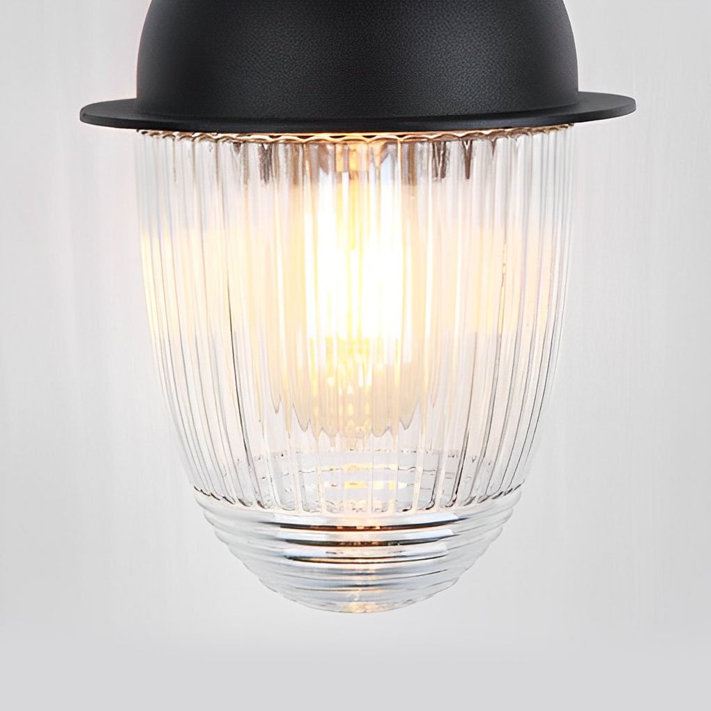 Waterproof Glass Ball Matte Black Modern Outdoor Wall Lamp Exterior Lights - Lumpaz