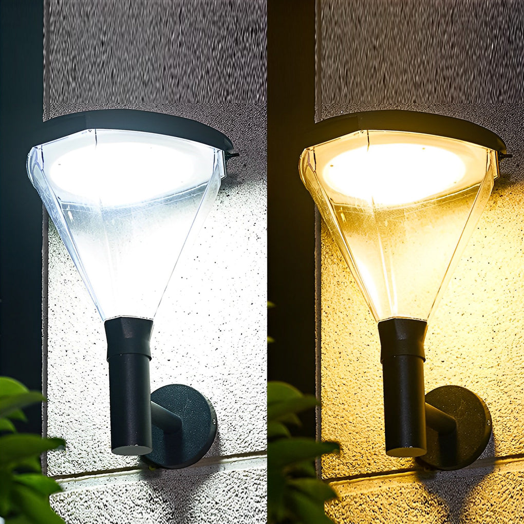 Waterproof Dimmable LED Black Modern Solar Outdoor Wall Lights Wall Lamp - Lumpaz