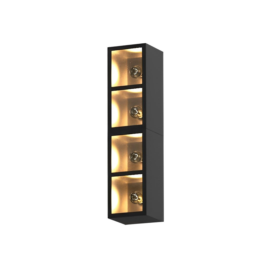 Waterproof Creative Square Combination LED Black Wall Lamp with Flowerpot - Lumpaz