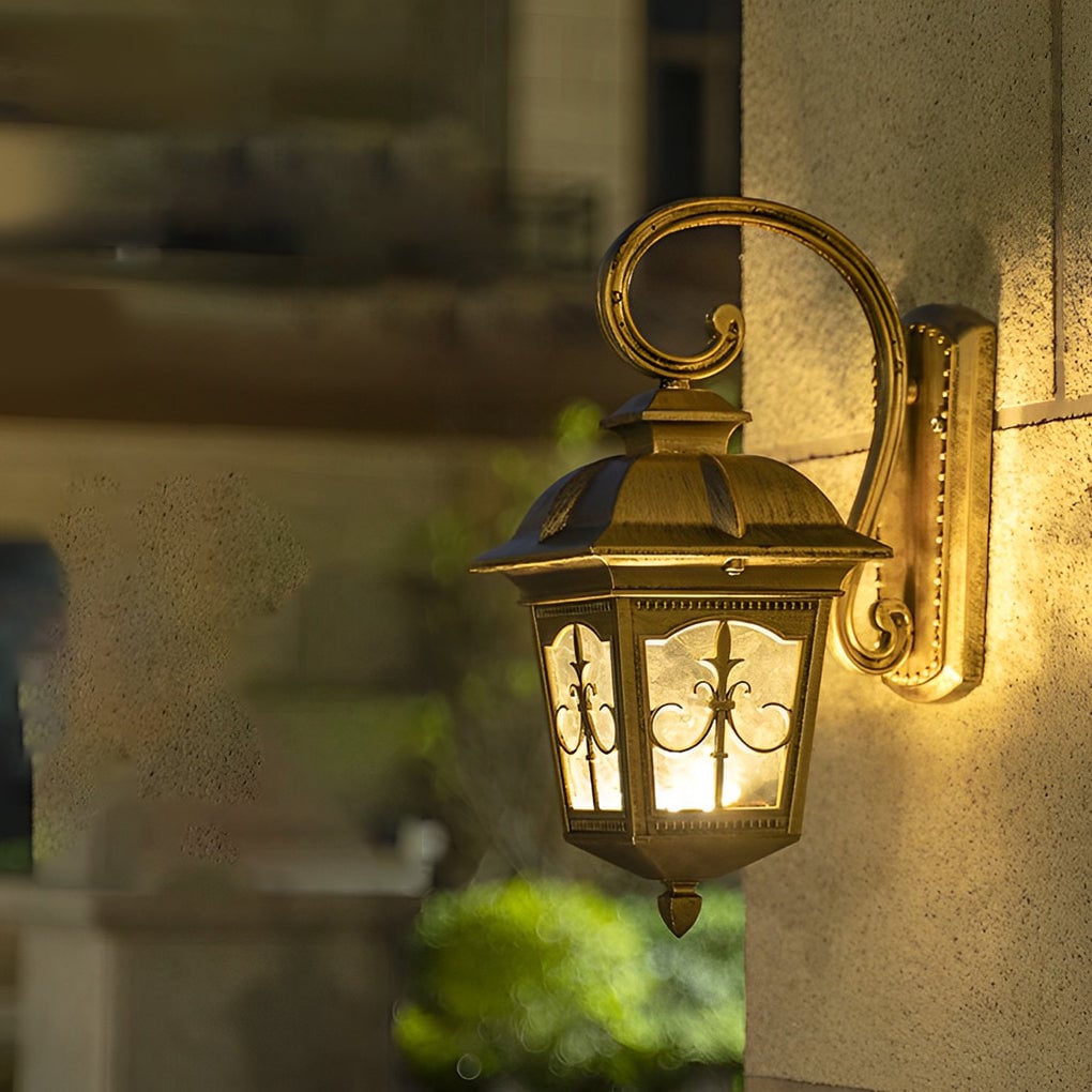 Waterproof Retro Elegant LED Glass European Style Outdoor Wall Lights - Lumpaz