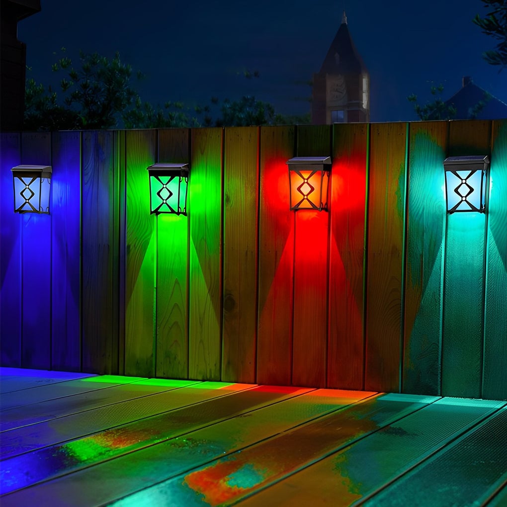 2Pcs Waterproof LED RGB Intelligent Motion Sensor Solar Wall Lights - Lumpaz