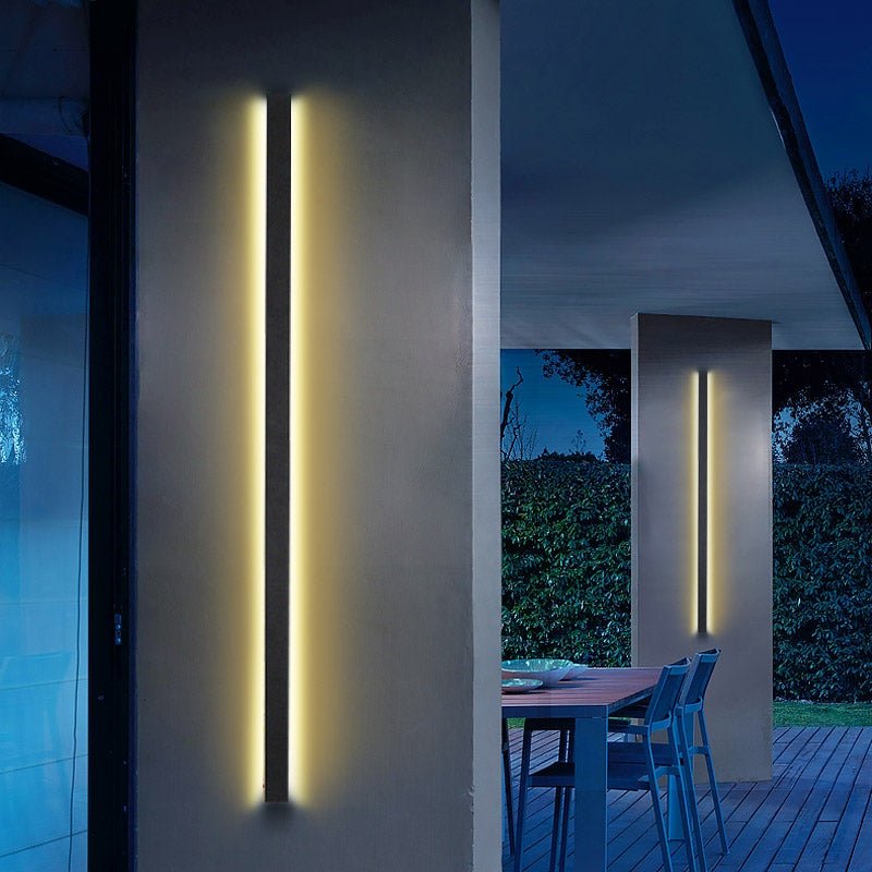 Black Long Strip LED Waterproof Modern Outdoor Wall Lights Porch Lights - Lumpaz
