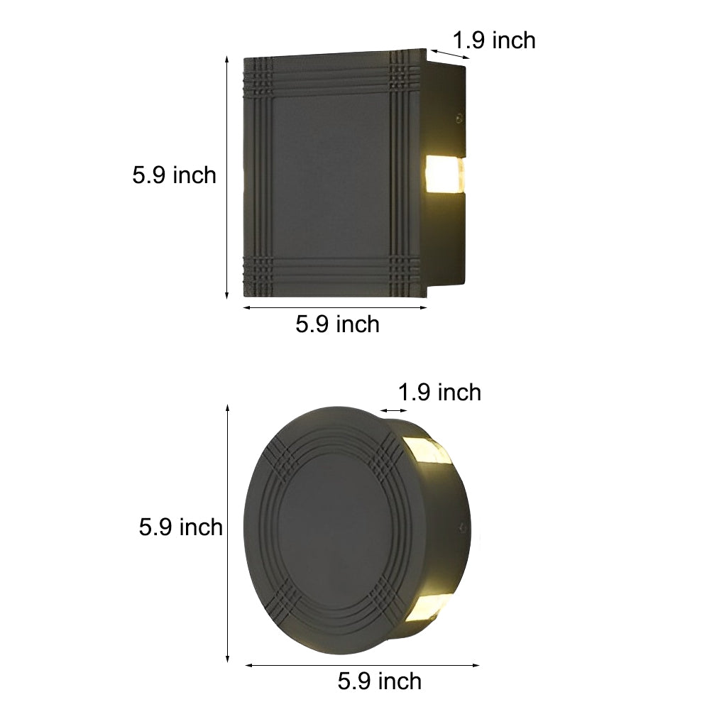 Round Square LED 12W Cross Star Lights Waterproof Modern Wall Lamp - Lumpaz