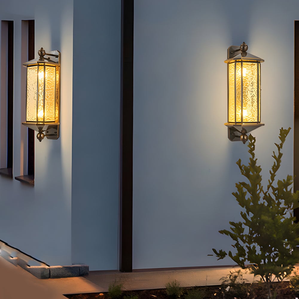 23.62-In. European Copper Dimmable Hardwired/Solar Outdoor Wall Lights - Lumpaz