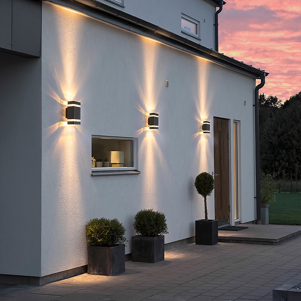 Square Round Waterproof Up And Down Lighting LED Modern Wall Sconces - Lumpaz