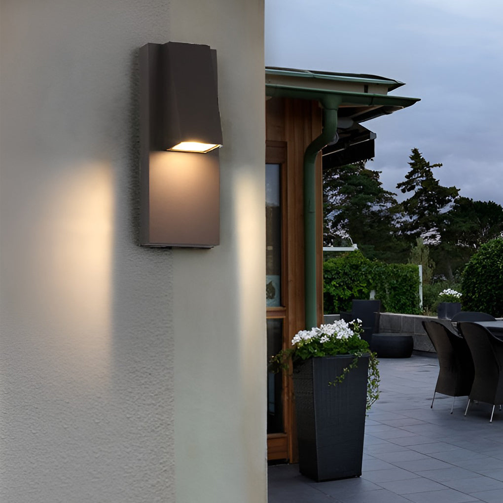 Rectangle Waterproof LED Black Modern Outdoor Wall Lamp Wall Light Fixture - Lumpaz