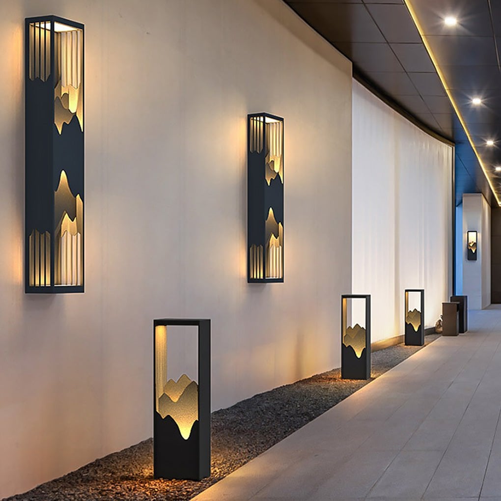 Mountain Scenery LED up Down Lighting Waterproof Solar Wall Lamp Porch Lights - Lumpaz