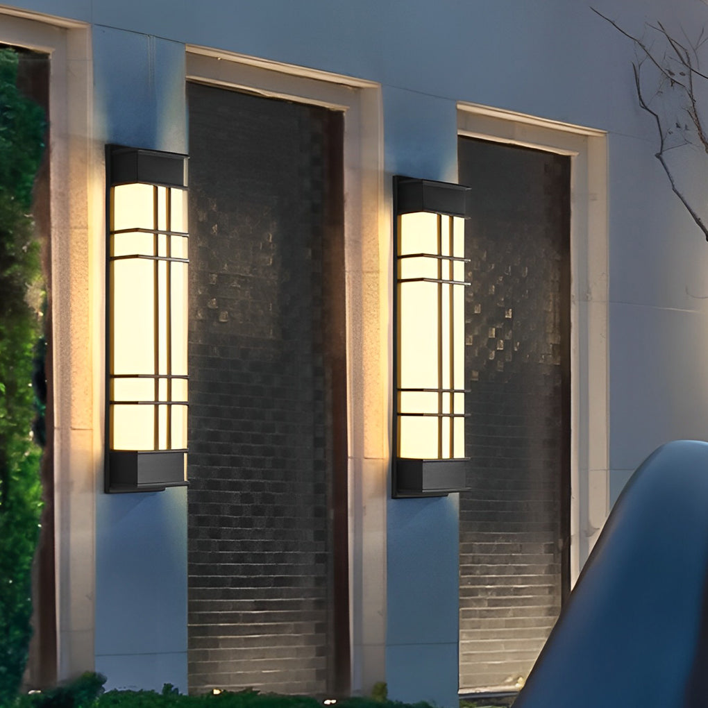 Retro Rectangular Waterproof LED Black Traditional Outdoor Wall Lamp - Lumpaz