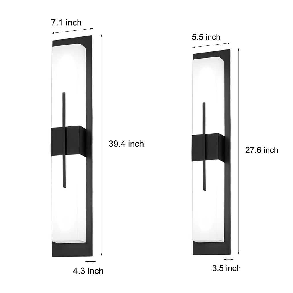 Creative Rectangular LED Waterproof Black Modern Outdoor Wall Lamp - Lumpaz