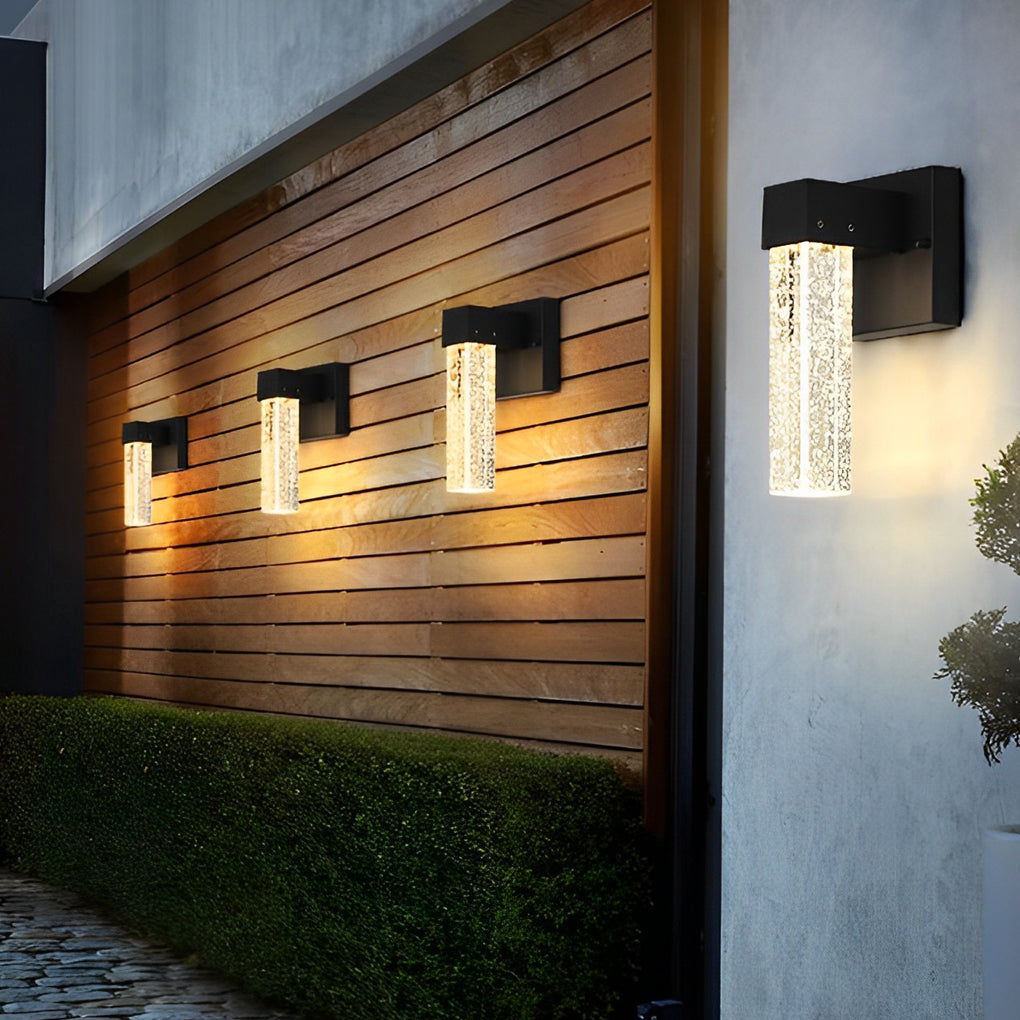 Waterproof LED 10W Crystal Black Modern Outdoor Wall Lamp Exterior Lights - Lumpaz