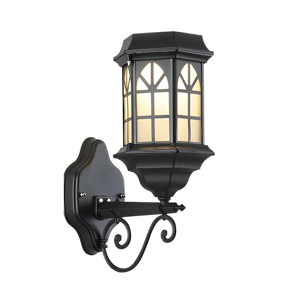 Retro Waterproof Dimmable LED Solar Wall Lamp with Remote Exterior Lights - Lumpaz