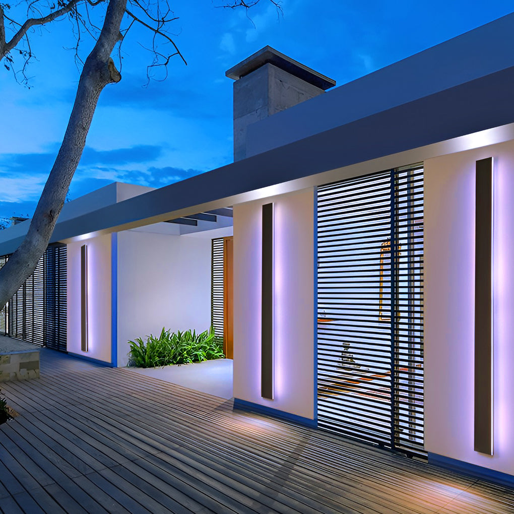 Black Long Strip LED RGB Outdoor Waterproof Wall Light - Lumpaz