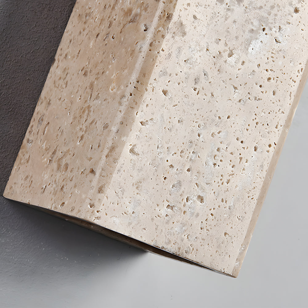 Wabi-Sabi Yellow Travertine LED Wall Sconce - Square/Rectangle - Lumpaz