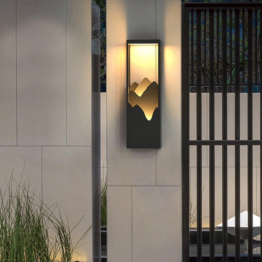 Mountain Scenery LED up Down Lighting Waterproof Solar Wall Lamp Porch Lights - Lumpaz