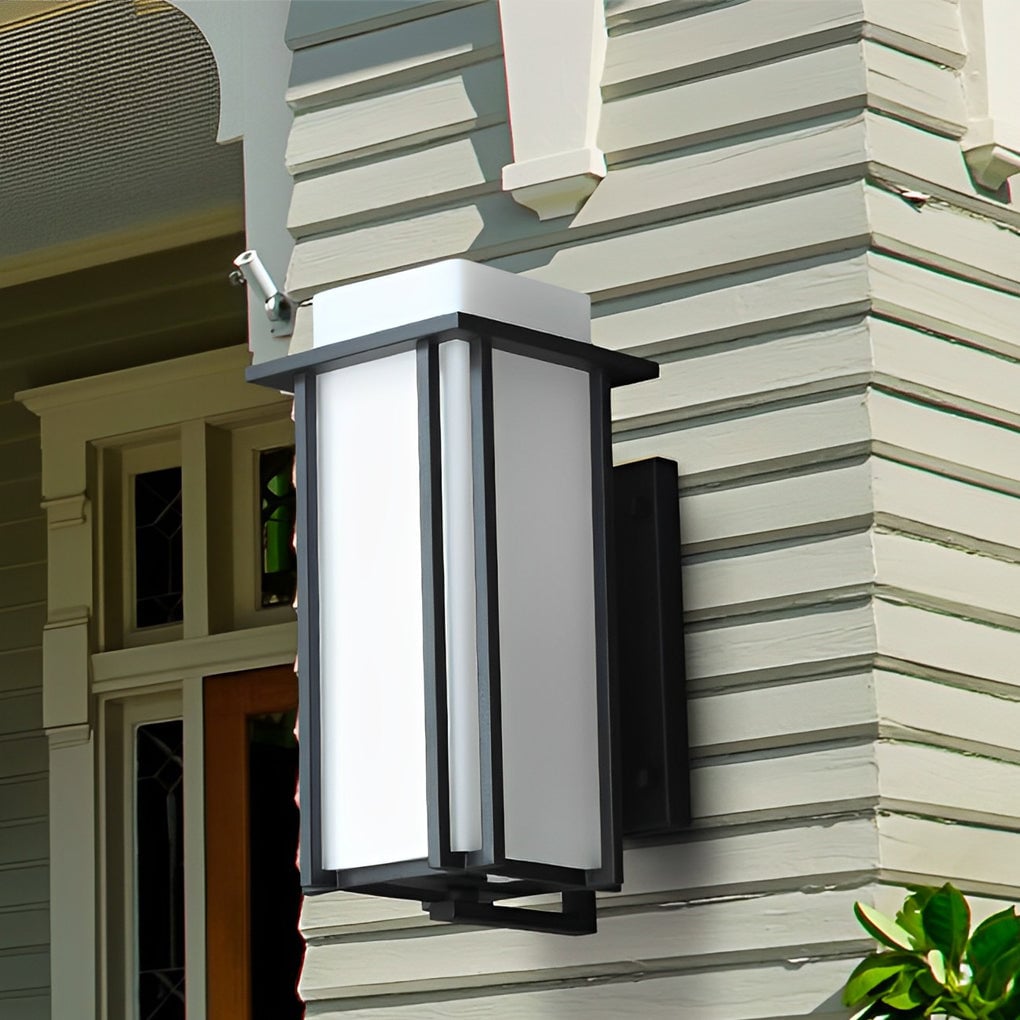 Square Waterproof LED Black Retro Outdoor Wall Lamp Exterior Lights - Lumpaz