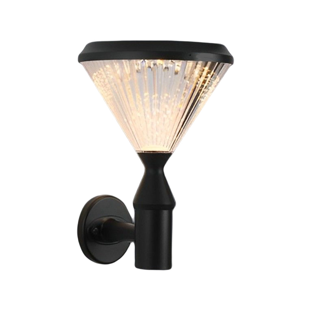 Round Waterproof Light Control LED Black Modern Solar Outdoor Lights - Lumpaz
