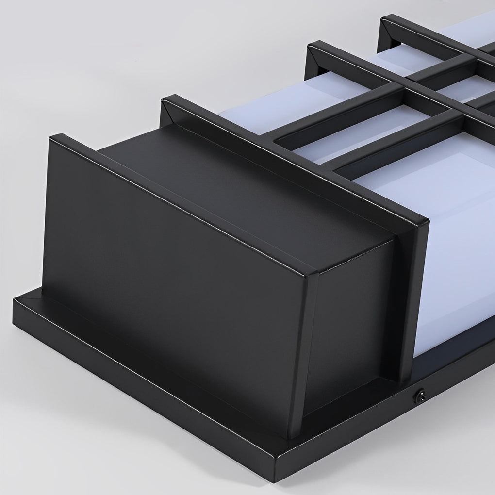 Retro Rectangular Waterproof LED Black Traditional Outdoor Wall Lamp - Lumpaz