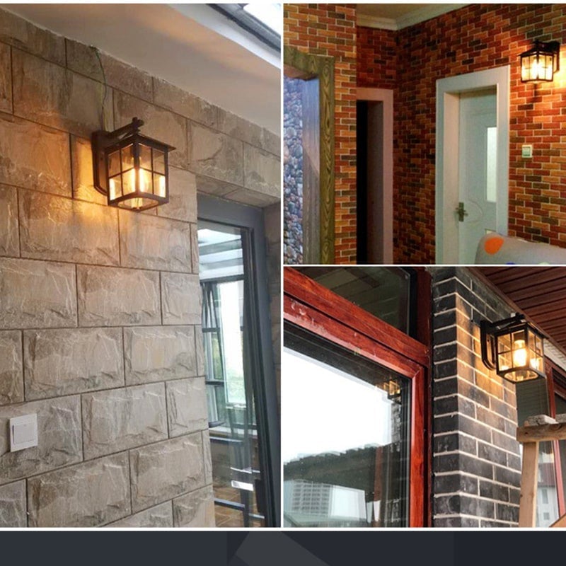 Minimalist Square Glass Lampshade Waterproof Modern Outdoor Lanterns - Lumpaz