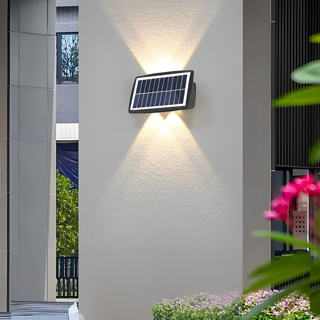 Rectangular Up and Down Lights LED Waterproof Black Modern Wall Lamp - Lumpaz
