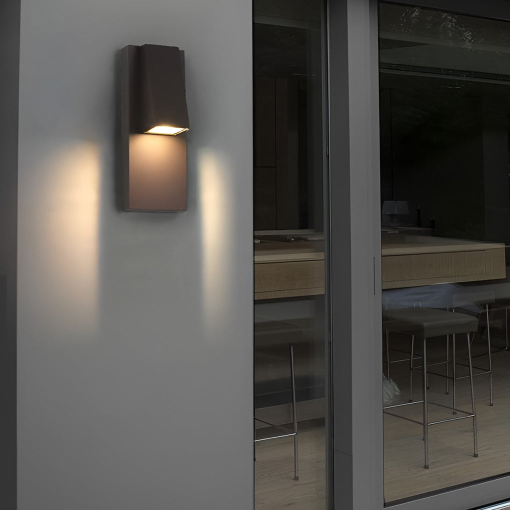 Rectangle Waterproof LED Black Modern Outdoor Wall Lamp Wall Light Fixture - Lumpaz