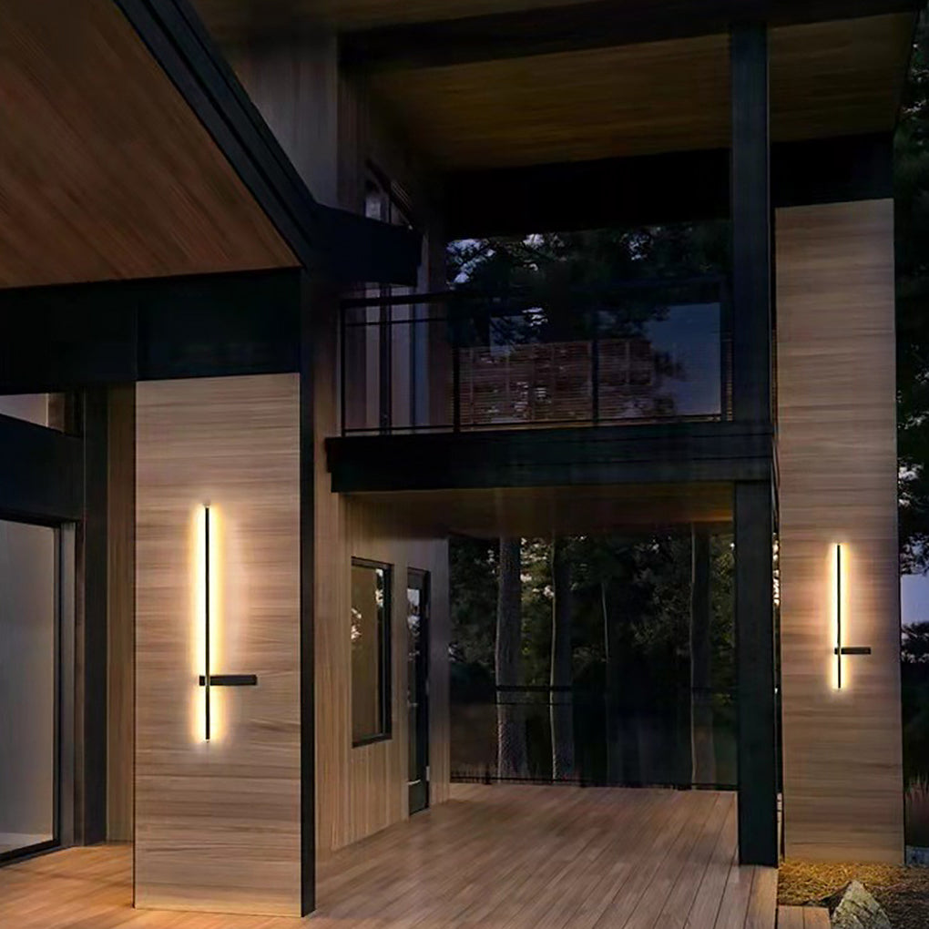 Interlaced Line Strips Waterproof Led Black Modern Outdoor Wall Lights - Lumpaz