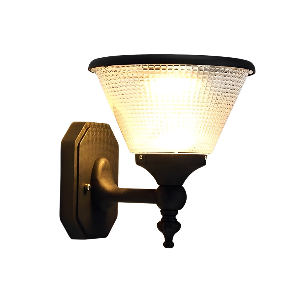 Round Waterproof LED Three Step Dimming with Remote Solar Wall Lights - Lumpaz