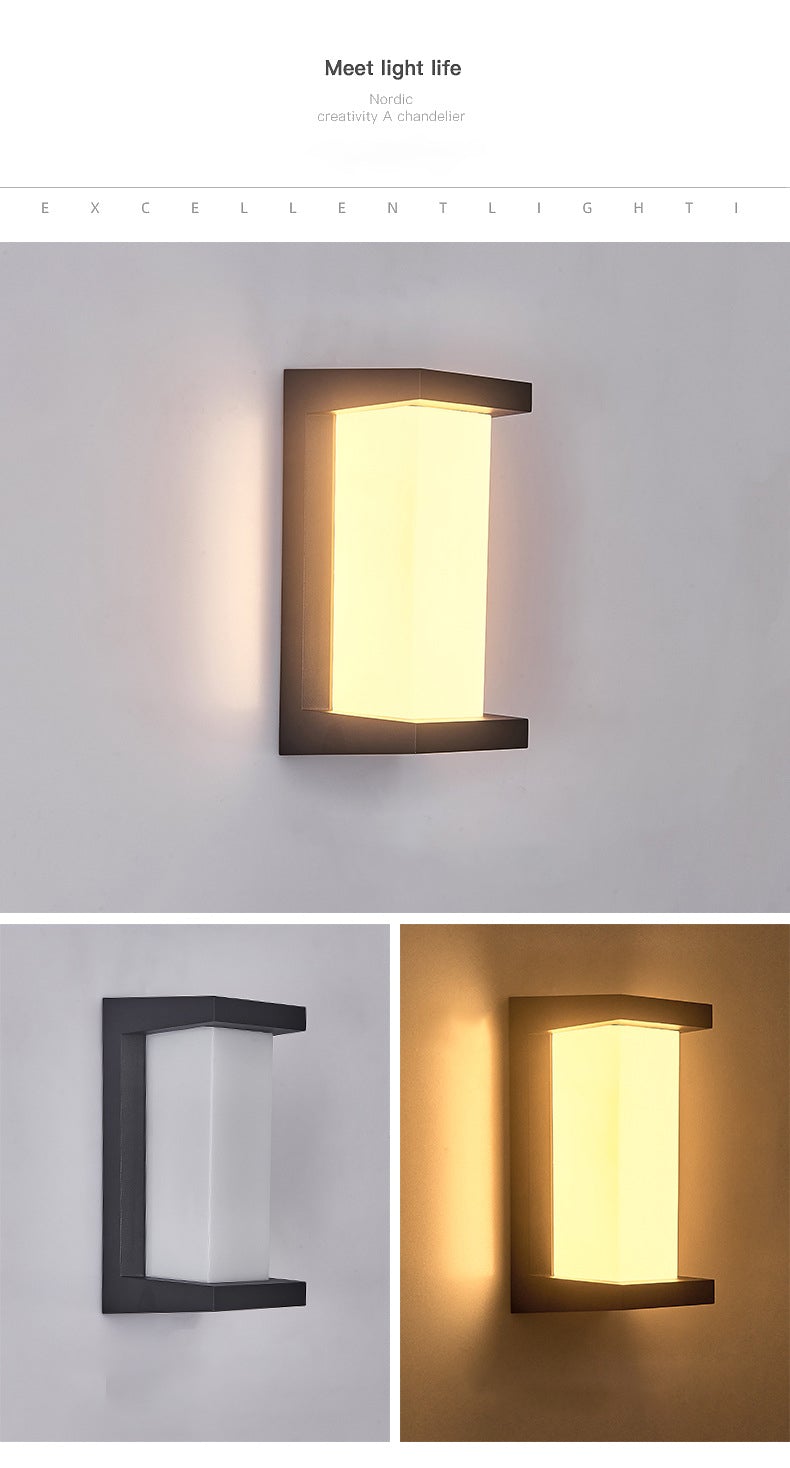Creative Geometric Waterproof Black Modern Outdoor Wall Lights Wall Lamp - Lumpaz