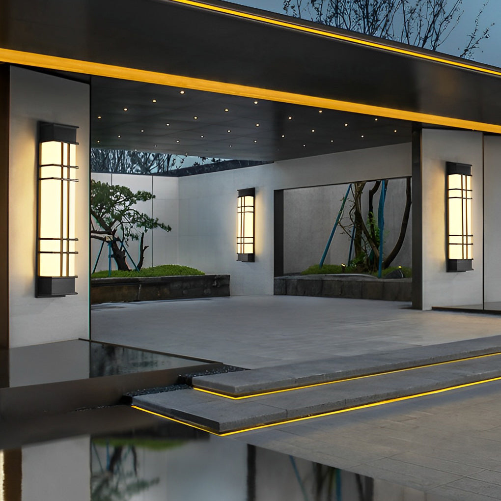 Retro Rectangular Waterproof LED Black Traditional Outdoor Wall Lamp - Lumpaz